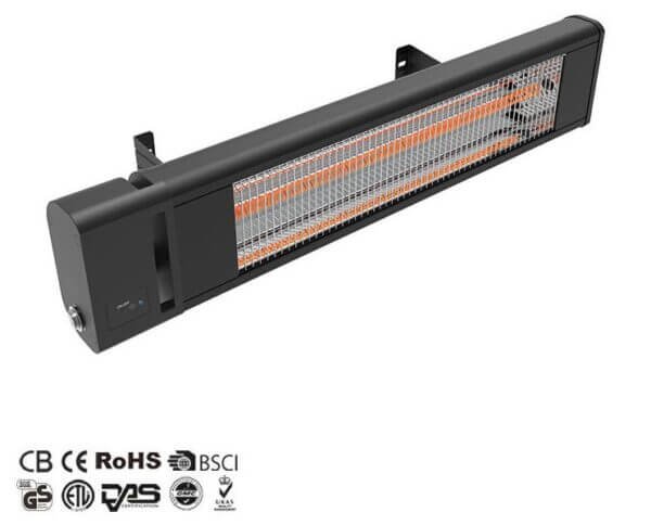 side view of patio heater