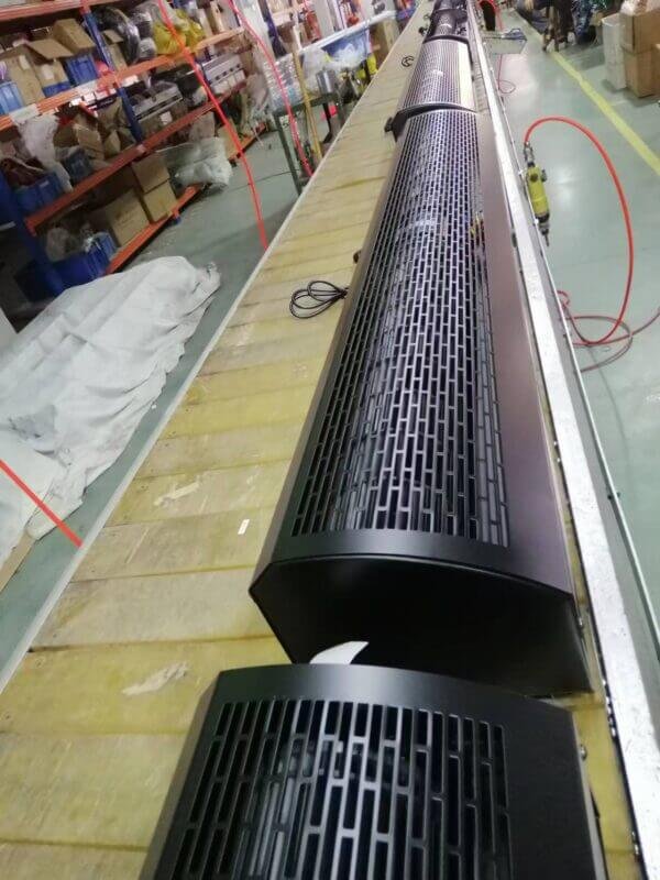 black air curtains under assembly