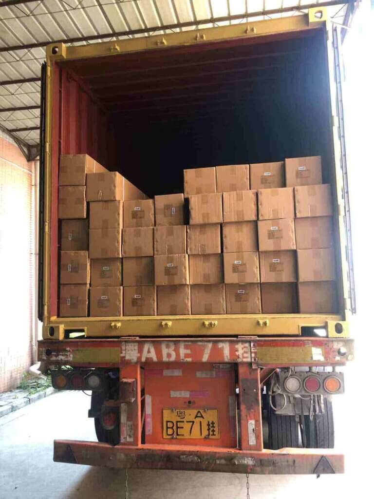 air curtain loaded into container for delivery