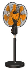 stand fan with two head