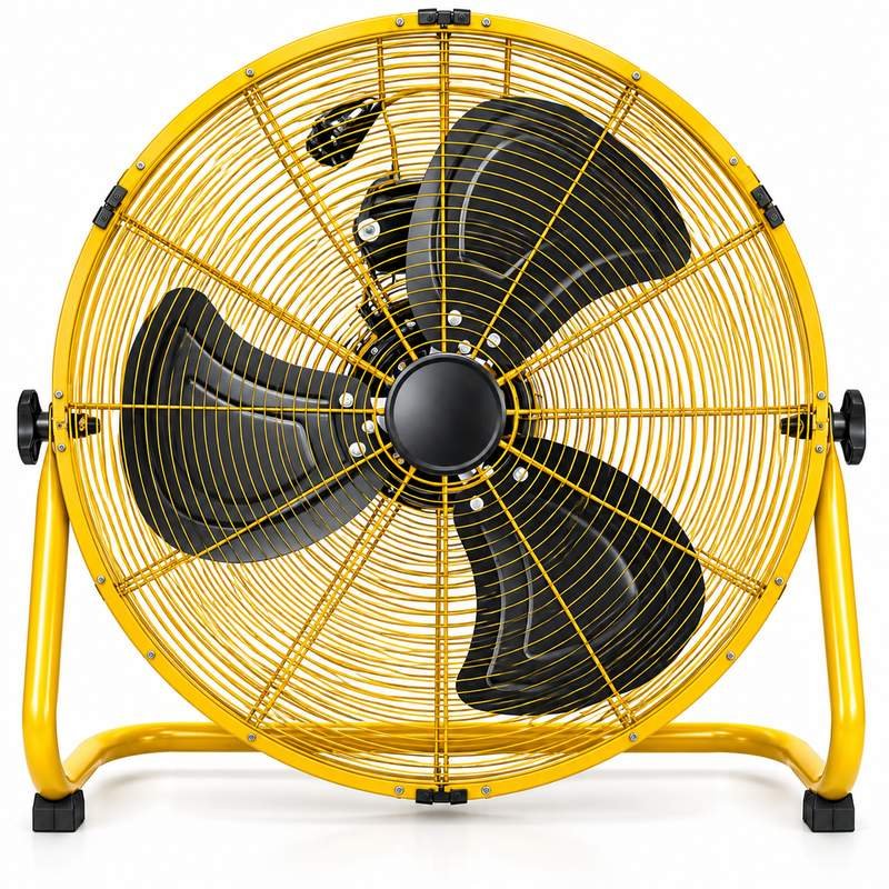Yellow customized Airtechz industrial floor fan