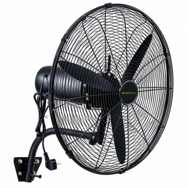 AIRTECHZ industrial wall fan with curved mounting bracket