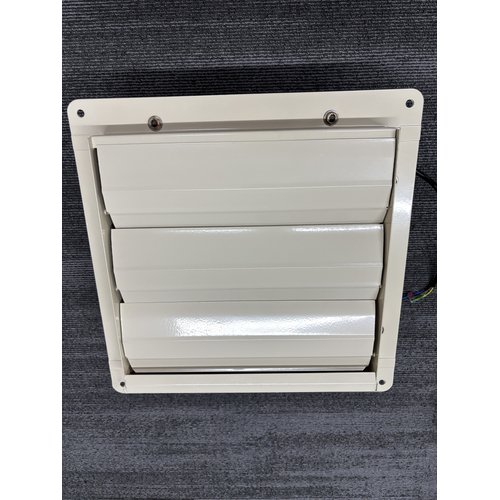 Actual front view of the shutter model in its closed position