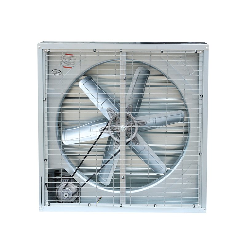 AIRTECHZ square industrial exhaust fan with metal housing, safety grille and belt drive