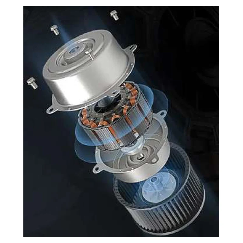 Exploded brushless DC inverter motor assembly