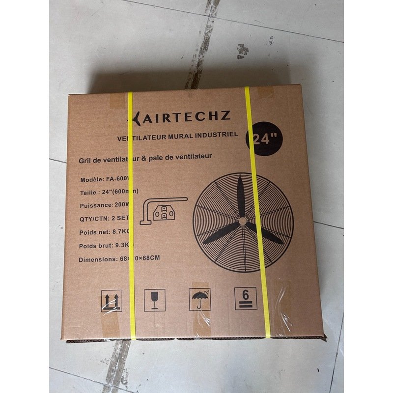 AIRTECHZ industrial wall fan brown carton packaging