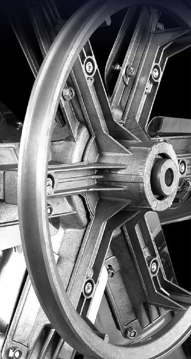 Cast-aluminum belt-drive pulley.