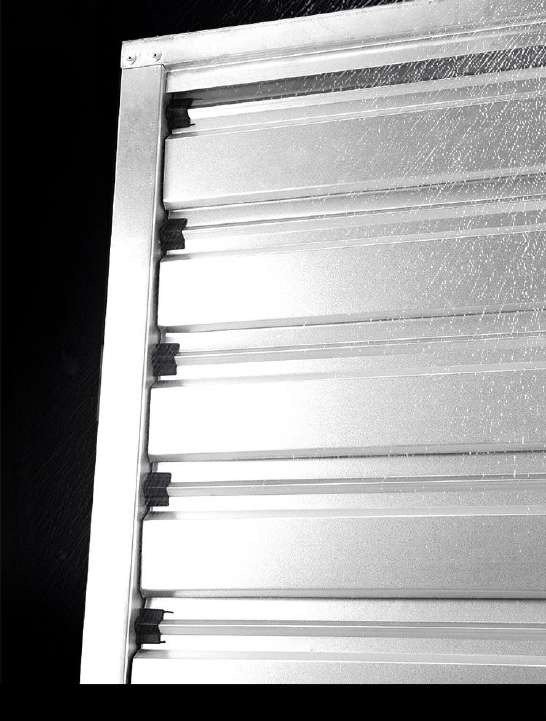 Closed metal shutters.