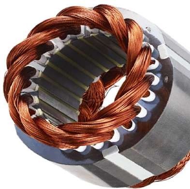 Copper motor windings.