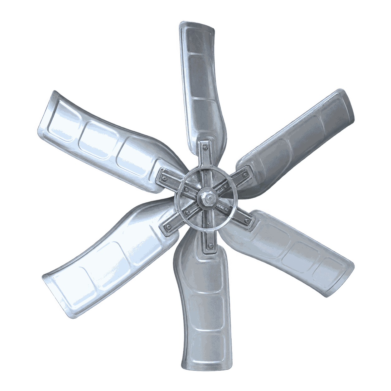 Metal industrial exhaust fan impeller