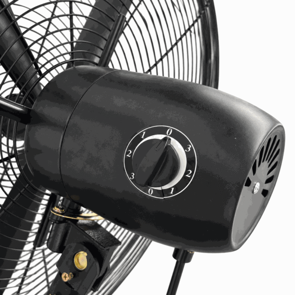 Industrial fan motor housing with control dial
