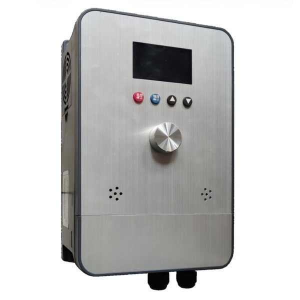 Industrial mobile fan smart controller with display, buttons and rotary speed adjustment
