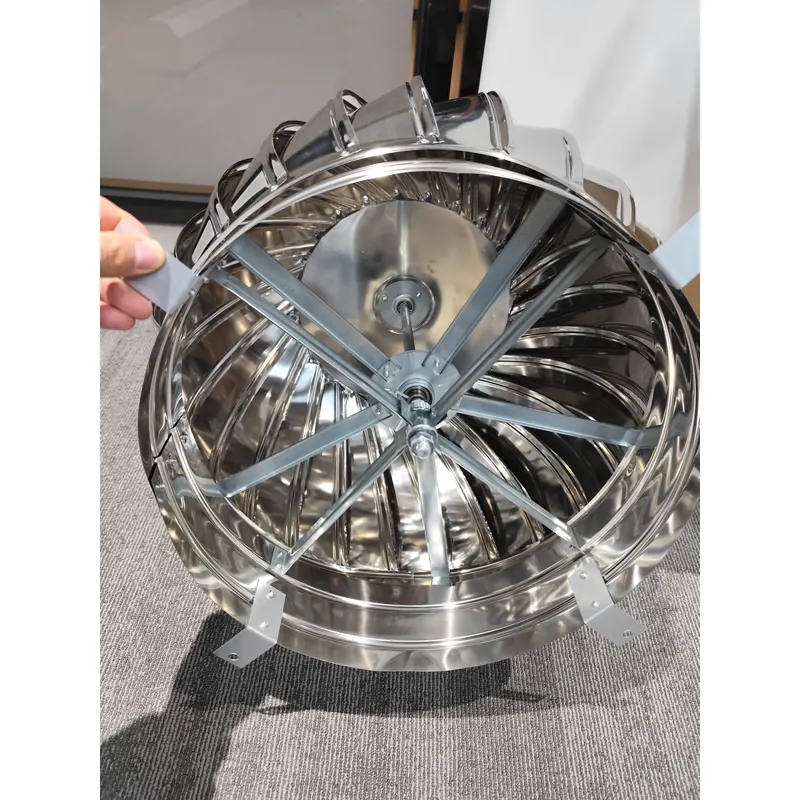 Underside of the roof turbine ventilator showing reinforced internal support brackets