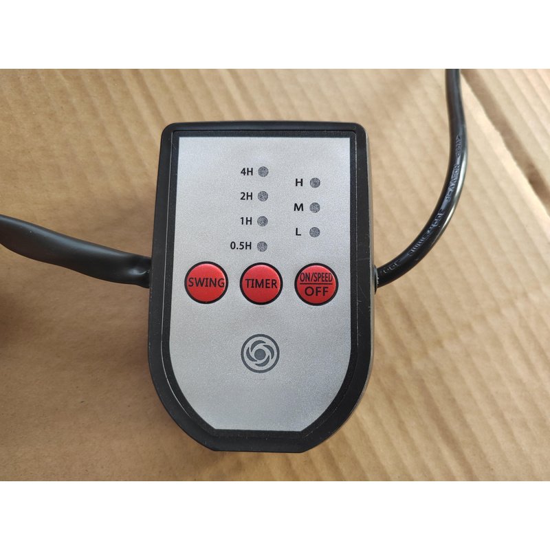 Wired industrial wall fan controller with timer, swing and three speed settings